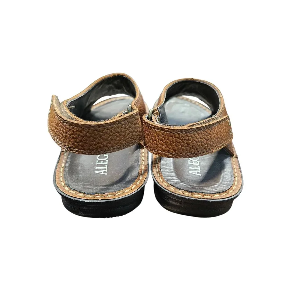 Alegria Leather Mens Sandals Size 42 US 9 Tan Brown
